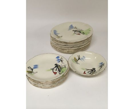 A collection of ceramics including a part set of vintage Broadhurst dinnerware in the Matador design, Meakin ceramics, John M