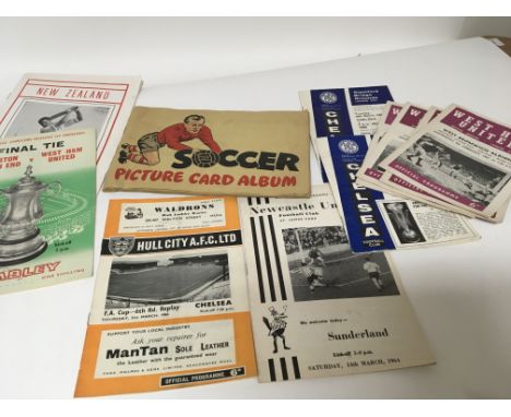 A collection of 1960s football programs including West Ham FA cup final 1964 and European Finial tie 1965 and other team prog