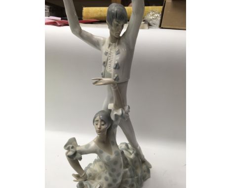 A large Lladro figure group, the flamenco dancers. With box .
