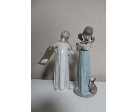 A Lladro figure Don't Forget Me 5743, boxed, together with a further Lladro figure of a girl in night dress 