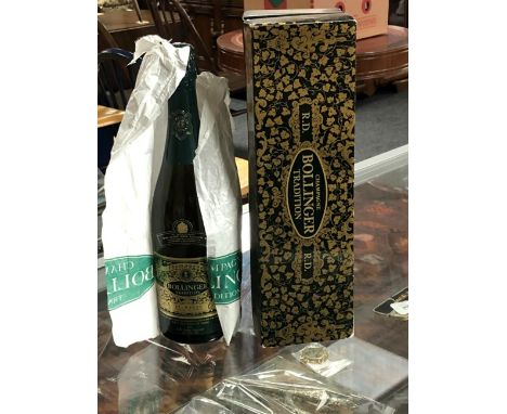 A bottle of Bollinger Champagne RD Tradition Vintage 1973, in original presentation carton, Specially selected and bottled to