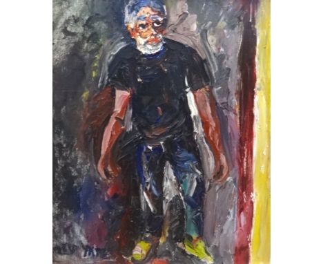 Fred Yates (1922-2008) , oil on canvas, Self Portrait, 'Just Me 2006', 40cm x 40cm.