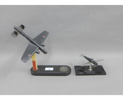Vintage wooden model of a plane, together with another smaller, tallest 22cm, (2) 