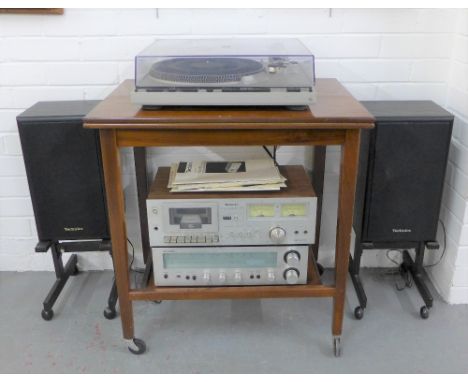 Technics stereo to include turntable, amplifier, radio, stereo cassette deck 616, SL-230  turntable and pair of speakers (a l
