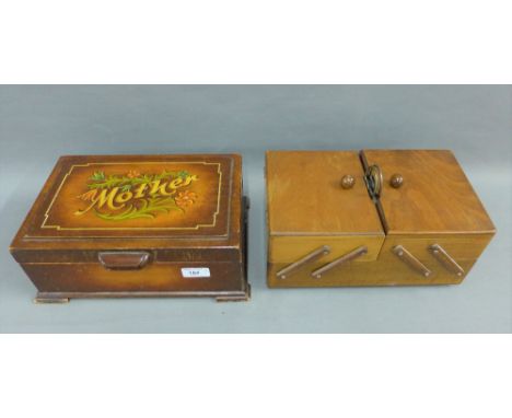 'Mother' vintage sewing box and another (2)