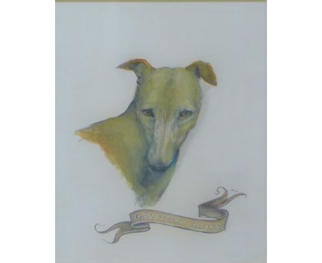 Norman Orr, Scottish (1924-1993) 'Bayfield Glory' Pencil and Gouache sketch of a Dog,  signed and dated '86, in a glazed gilt
