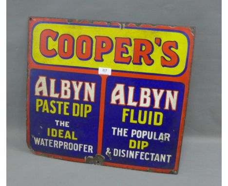 Cooper's Albyn Paste Dip, vintage enamel sign, 51 x 46cm 