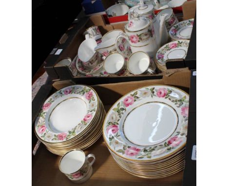 A GOOD &amp; EXTENSIVE SELECTION OF ROYAL WORCESTER ROSE PATTERNED TEA &amp; DINNER WARES 