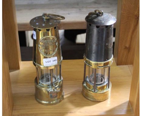 TWO VINTAGE METAL MINER'S LAMPS 