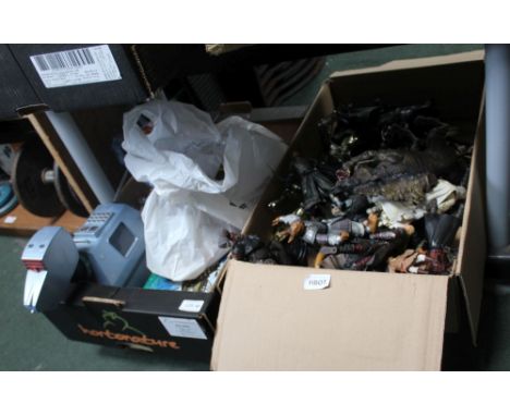 TWO BOXES CONTAINING VARIOUS FIGURES and Lego 