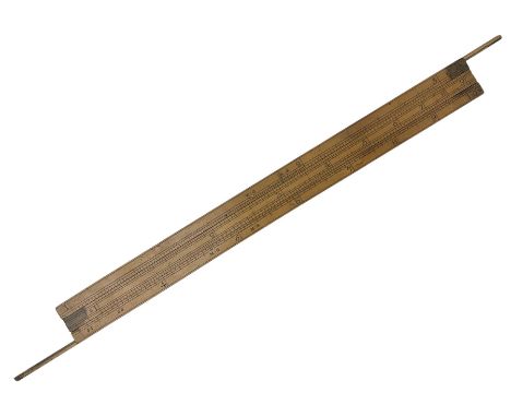 Late 18th/early 19th century boxwood ruler with four slides, for use by Customs &amp;. Excise in the brewery trade; scales on