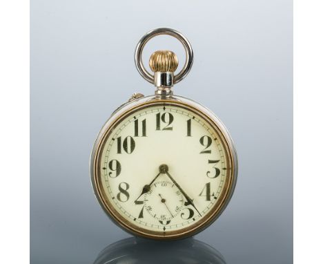 EARLY TWENTIETH CENTURY GENTLEMAN'S ARGENTAN DEPOSE GOLIATH POCKET WATCH
the white enamel dial with Arabic numerals and subsi