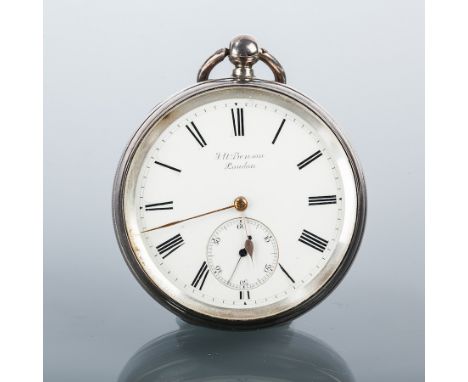 GENTLEMAN'S JW BENSON "THE LUDGATE" POCKET WATCH
1893, signed three quarter plate key wind movement numbered 80811, the white