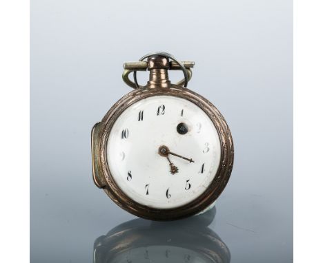 LATE 18TH CENTURY GENTLEMAN'S FRONT WIND FUSEE VERGE POCKET WATCH
movement and inner case only, unsigned full plate key wind 