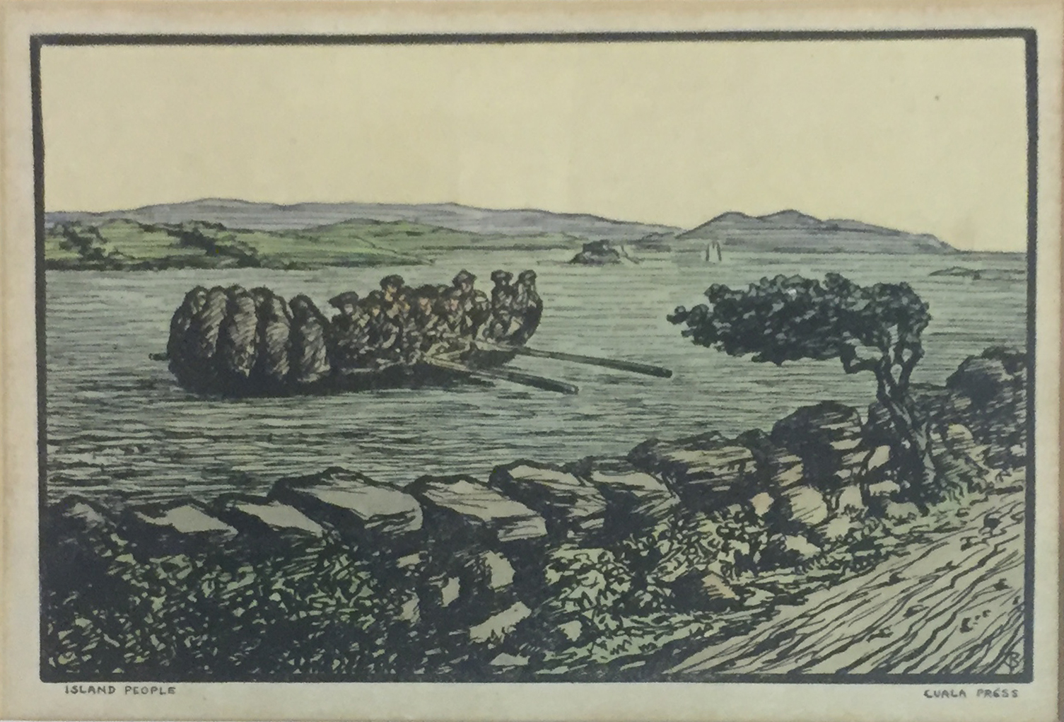 JACK BUTLER YATES, IRISH, COLOURED WOODBLOCK PRINTS 'The Post Car' and