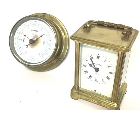 French Carriage clock with platform escapement, Nine jewelled movement by Duverdrey & Broquel France and a small bound brass 