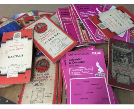 A collection of old ordnance survey maps various including Cornwall, Essex, London, Cumbria, Devon etc