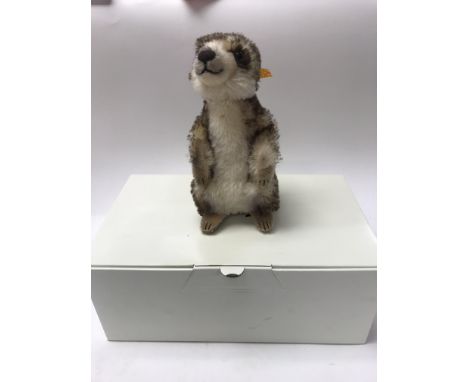 A small sized original Steiff mungo meerkat. Approx 20cm.