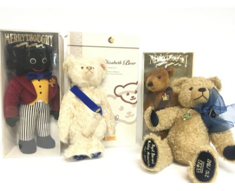 A collection of boxed Teddy bears including Steiff Queen Elizabeth The Second 80th Birthday Bear an unboxed Hermann Royal Dia