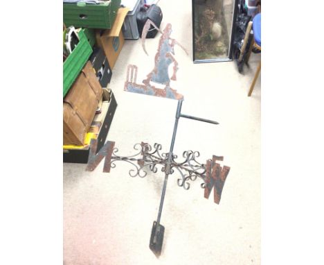 A vintage cast iron Weather Vane with the Father Time , postage category D