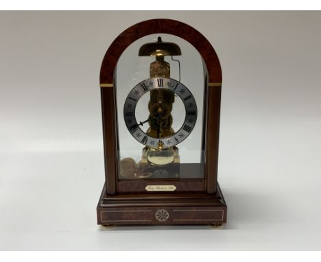 A Modern German Franz Hermle & John skeleton mantle clock, H. 30cm (D)