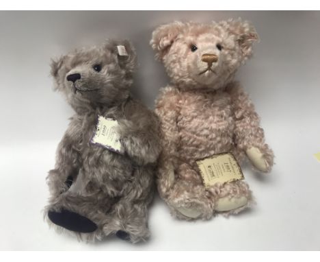 Four boxed Steiff bears, including British collectors 1997 teddy bear rose 38, British collectors 1999 teddy bear grey 36, Br