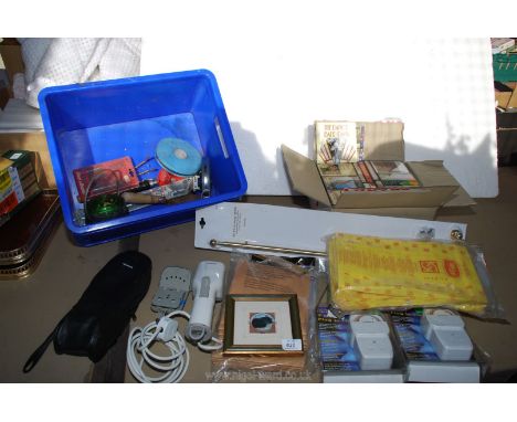 Handy Vac steamer, time clock, hand tools, bow saw etc.