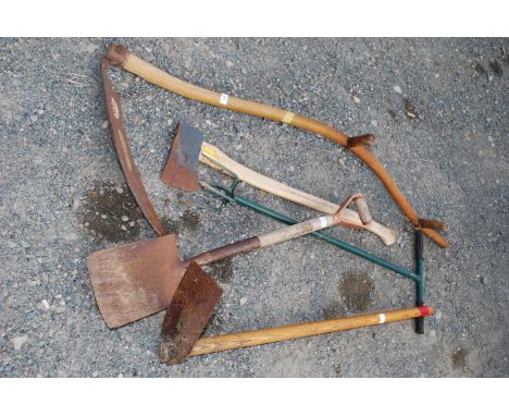 Scythe, axe, spade etc.