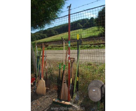 A branch lopper, rakes, brooms, spades etc.