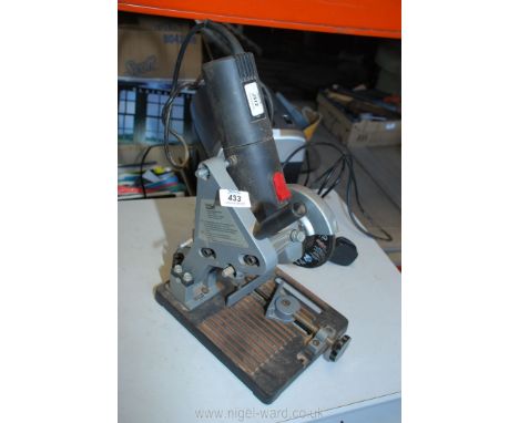 4'' grinder mounted in a bench stand.