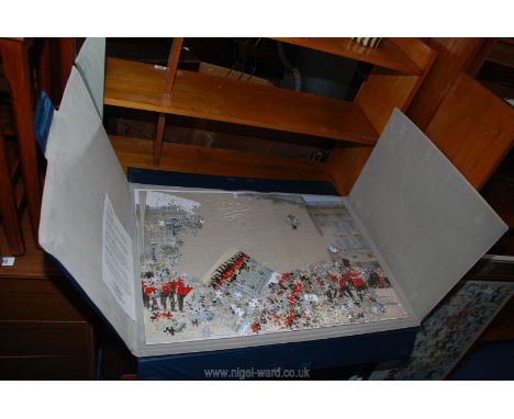 A puzzle caddy with puzzle 32" x 22".