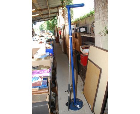 Floor lamp and a fishing rod.