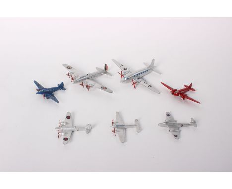 A collection of Dinky Meccano toys. To include a Shetland sea plane, a flying fortress six other planes, A Bedford trailer tr