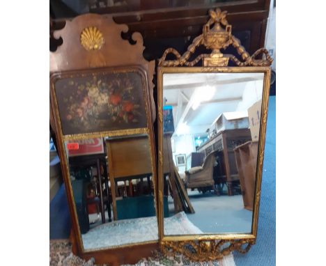 A 19th century Chippendale style wall mirror A/F, together with a gilt wall mirror of similar proportions Location: RAF 