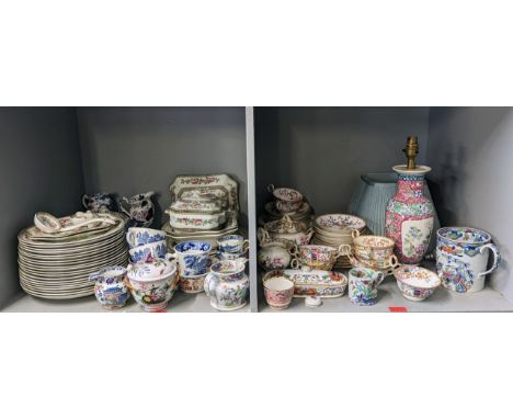 Mixed Victorian and later ceramics A/F to include blue and white Willow pattern items, Milton Spode, together with a converte