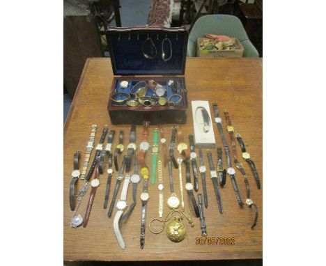 A quantity of vintage and fashion ladies and gents wrist watches and modern pocket watches to include a Citron International,