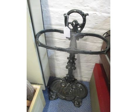 An Art Nouveau style painted cast iron umbrella/stick standLocation: RWM 