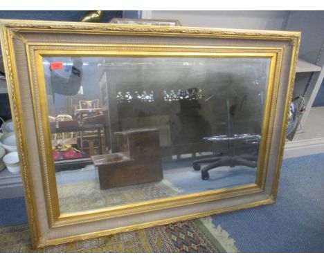 A contemporary gilt framed wall mirror with bevelled glass plate 83cm x 112cm 