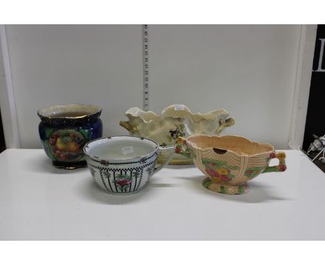A selection of ceramic planters etc 