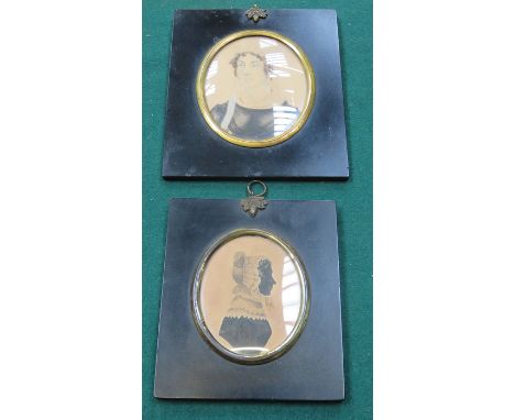 FRAMED VICTORIAN SILHOUETTE AND FRAMED PORTRAIT