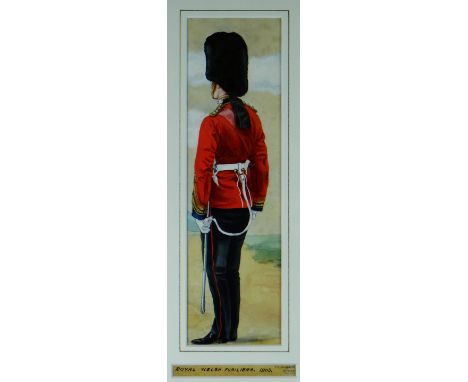 E R CAMPBELL & ELE two watercolours - both of Royal Welsh Fusiliers, one of a standing figure & titled 'Royal Welsh Fusiliers