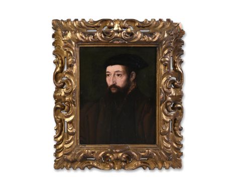 FRENCH SCHOOL (16TH CENTURY) PORTRAIT OF A GENTLEMAN  Oil on panel 42 x 32cm (16½ x 12½ in.) Provenance:  Sale, Bonhams, Knig
