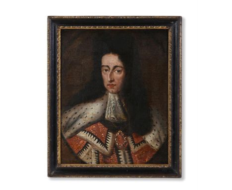 FOLLOWER OF SIR GODFREY KNELLER PORTRAIT OF WILLIAM III Oil on canvas, feigned oval 33 x 26cm (12 x 10 in.) 