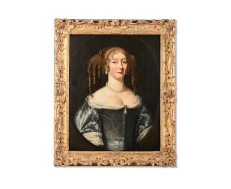 FOLLOWER OF SIR PETER LELY PORTRAIT OF A LADY  Oil on panel, feigned oval  72 x 57cm (28¼ x 22¼ in.) 