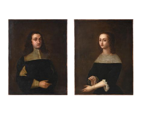 ENGLISH SCHOOL (17TH CENTURY) A PAIR OF PORTRAITS OF WILLIAM MITCHELL SALE OF CANTERBURY AND MARTHA PENNINGTON OF CANTERBURY 