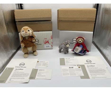 Boxed Steiff Benjamin Bunny, Limited Edition, no 919 and Boxed Steiff Fairy Tale World Little Red Riding Hood and The Wolf, L