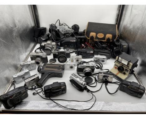 Collection of Vintage Cameras and Video Recorders to include JVC Optical 22x, Minolta 404si Dynax, Praktica Nova II, Polatron