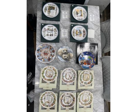 Collection of Thirteen Collectable Decorative Plates to include Royal Doulton - Brambly Hedge, Minton - Alice in Wonderland, 