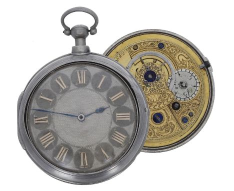 George III silver verge pair cased pocket watch, London 1810, the fusee movement signed Jas Woods, Norwich, no. 8429, with en