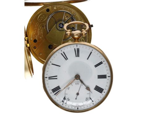 George IV 18ct fusee lever pocket watch, London 1829, the movement signed Geo Clerke, London, no. 4567, with a plain balance 